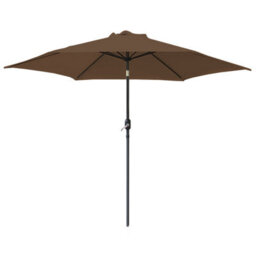 VRUC Outdoor Patio Garden Parasol Sun Shade Umbrella With Crank Handle & Tilt 2.5M Coffee - thumbnail 2
