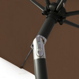 VRUC Outdoor Patio Garden Parasol Sun Shade Umbrella With Crank Handle & Tilt 2.5M Coffee - thumbnail 5