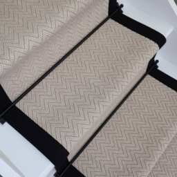 RainbowHome Herringbone Savoy Wool Stair Runner With 100% Black Cotton Border 50Cm X 700Cm - thumbnail 2