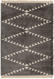 Charcoal Geometric Shaggy Kilim Luxurious Modern Moroccan Rug For Dining Room Bedroom & Living Room-120Cm X 170Cm - thumbnail 1