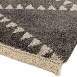 Charcoal Geometric Shaggy Kilim Luxurious Modern Moroccan Rug For Dining Room Bedroom & Living Room-120Cm X 170Cm - thumbnail 3