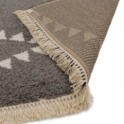 Charcoal Geometric Shaggy Kilim Luxurious Modern Moroccan Rug For Dining Room Bedroom & Living Room-120Cm X 170Cm - thumbnail 2