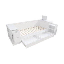 Btm 3Ft Children's Daybed 90X190Cm With Drawers And Shelves, White (No Mattress) - thumbnail 9