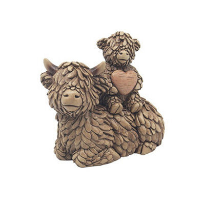 Hughie Highland Cow Figurine - Calf With Heart - image 1