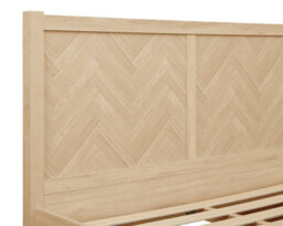Save On Goods UK 4Ft6 Double Chevron Herringbone Oak Colour Finish Wood Wooden Bed Frame,bedstead - thumbnail 7
