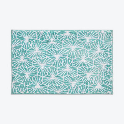 Allure Bath Fashions Geometric Design Non-Slip Bath Mat - Duckegg - image 1