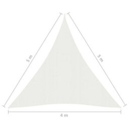 Berkfield Sunshade Sail 160 G/m2 White 4X5X5 M Hdpe - thumbnail 6