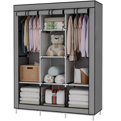 Portable Storage Cupboard For Bedroom 128X45X170Cm Fabric Closet - image 1