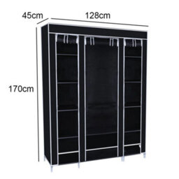 Portable Storage Cupboard For Bedroom 128X45X170Cm Fabric Closet - thumbnail 3