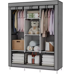 Portable Storage Cupboard For Bedroom 128X45X170Cm Fabric Closet