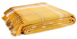 Ehc Highland Large Cotton Throw For Sofa, Double Bed, Armchair, 150 X 200Cm, Ochre - thumbnail 3