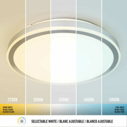 Xample Artika Altitude Led Flush Mount Ceiling Light - 2500 Lumens, 5 Colour Temperatures 2700K-5000K, Dimmable 35W Chrome Fixture - thumbnail 5