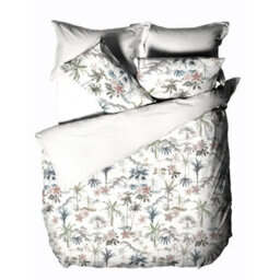 Linen House Luana Floral Fringed 100% Cotton Duvet Cover Set, Single, White - thumbnail 4