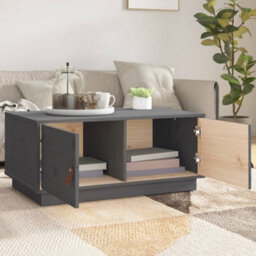 Berkfield Modern Coffee Table Grey 80X50X35 Cm Solid Wood Pine - thumbnail 3