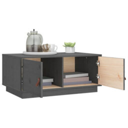 Berkfield Modern Coffee Table Grey 80X50X35 Cm Solid Wood Pine - thumbnail 4