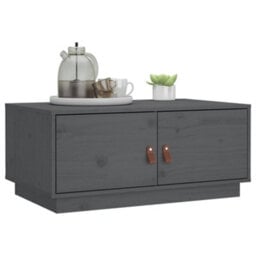 Berkfield Modern Coffee Table Grey 80X50X35 Cm Solid Wood Pine - thumbnail 5