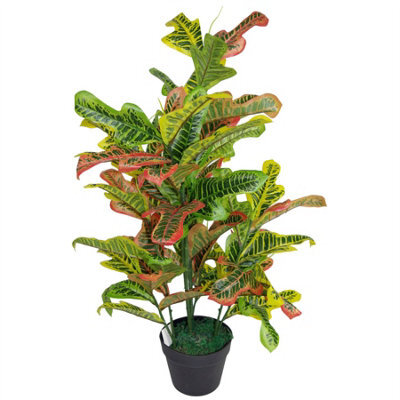 Leaf 90Cm Artificial Codiaeum Multicoloured House Plant - Large - image 1