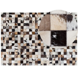 Beliani Rug Cerli White 160 X 230 Cm Leather - thumbnail 1