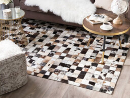 Beliani Rug Cerli White 160 X 230 Cm Leather - thumbnail 2