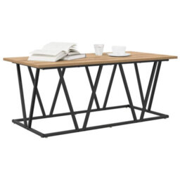 Berkfield Coffee Table Artisan Oak 100X50X40 Cm Made Of Engineered Wood And Metal - thumbnail 3