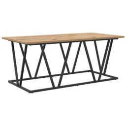 Berkfield Coffee Table Artisan Oak 100X50X40 Cm Made Of Engineered Wood And Metal - thumbnail 2