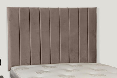 "Empire Beds Portland 36"" Height Headboard In Mink Plush Velvet Fabric For Single Beds"