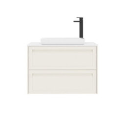 Royal Bathrooms Royal Bathroom Elmore 800mm Classic White Wall Mounted Bathroom Vanity Unit 2 Drawer Plain White Worktop With Qubix Basin - thumbnail 7
