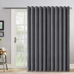 Bedlooms Charcoal Velvet Curtain Blackout Thermal Insulated Eyelet Door Curtain Single Panel 66 X 84 Inches With Tie Back - thumbnail 8