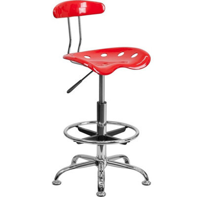 Adjustable Height Swivel Tractor Seat Bar Stool Comfort Chrome Frame - image 1