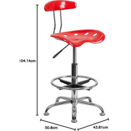 Adjustable Height Swivel Tractor Seat Bar Stool Comfort Chrome Frame - thumbnail 2