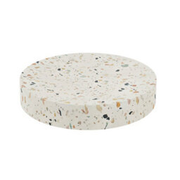 GoodHome Elland Matt Beige Terrazzo Effect Concrete & Polyresin Soap Dish