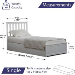 Home Treats Single Wooden Ottoman - No Mattress - thumbnail 2
