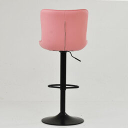 Lakeland Furniture Teeter Coral Pink Faux Leather Black Adjustable Base Bar Stool - thumbnail 6