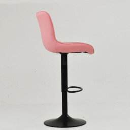 Lakeland Furniture Teeter Coral Pink Faux Leather Black Adjustable Base Bar Stool - thumbnail 5