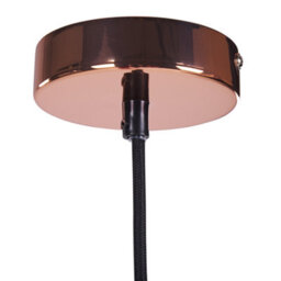 Wyld And Coco Coppercraft Pendant Lamp - Wide Fluted Glass Shade With Copper Detailing, Adjustable Cord Height - thumbnail 7