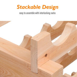 Homcom 72 Bottle Shelf Wine Rack Holder Standing Holds Storage Pine Wood Cellar - thumbnail 8