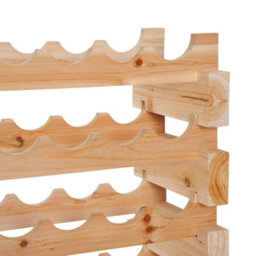 Homcom 72 Bottle Shelf Wine Rack Holder Standing Holds Storage Pine Wood Cellar - thumbnail 9
