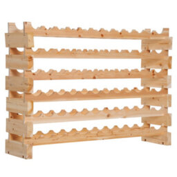Homcom 72 Bottle Shelf Wine Rack Holder Standing Holds Storage Pine Wood Cellar - thumbnail 2