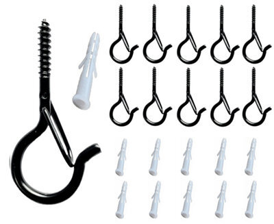 Screw Hooks Q-Hanger For Wind Chimes, Outdoor String Lights, Christmas Rope Lights Clips, Wall, Ceiling Eye Hook + Safety Buckle - image 1