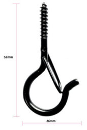 Screw Hooks Q-Hanger For Wind Chimes, Outdoor String Lights, Christmas Rope Lights Clips, Wall, Ceiling Eye Hook + Safety Buckle - thumbnail 2