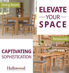 Hallowood Furniture Waverly Small Extending Table With 4 Ladder Back Oak Chairs With Steel Grey Fabric Seats - thumbnail 6