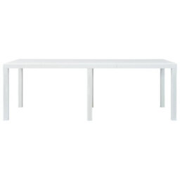Berkfield Garden Table White 220X90X72 Cm Plastic Rattan Look - thumbnail 2