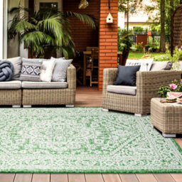 Homeart Outdoor Indoor Rug, Easy Clean, Uv Weather Resistant Rug For Patio, Gardenmedallion Green, Cream,160X230Cm - thumbnail 4