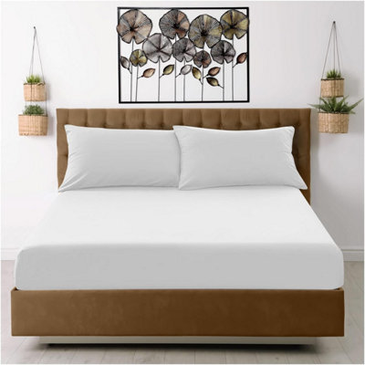 Gaveno Cavailia Microfiber Fitted Sheet Double White Luxurious Premium Quality Bedsheet - image 1