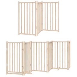 Walplus Wood Dog Gate With Door Foldable 15 Panels 750 Cm Poplar Wood - thumbnail 3