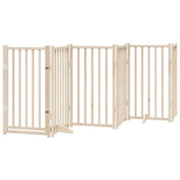 Walplus Wood Dog Gate With Door Foldable 15 Panels 750 Cm Poplar Wood - thumbnail 4