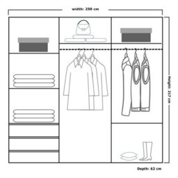Sliding Wardrobes 4 u LTD Sliding Wardrobes 4U Ronal 2&3 Sliding Door Wardrobe With Mirror Panel Available In 4 Colors - (Black/oak W250Cm, H217Cm) - thumbnail 4