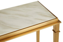 Orsina Elegant Rectangular Console Table, Marble Top Console Table For Livingroom, Gold Design Hallway Table - thumbnail 5