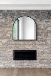 "Mirroroutlet Arcus - Black Framed Arched Wall Mirror 39"" X 39"" (100Cm X 100Cm)"