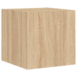 Berkfield 5 Piece Tv Wall Cabinets With Led Lights Sonoma Oak - thumbnail 8